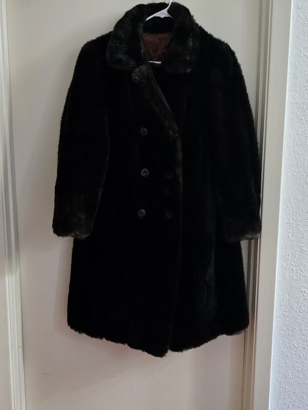 Classic Black Faux Fur Coat - Women's Elegant Winter Coat